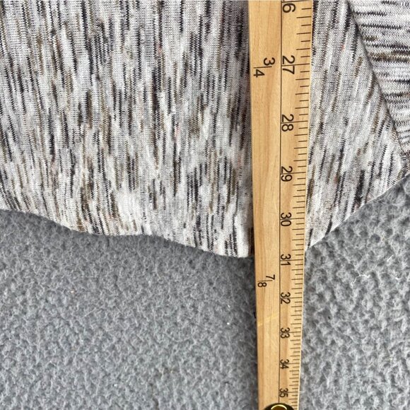 Chicos Top Womens 2 US Large Gray Volcanoe Spacedye Asymmetrical Spliced Tunic - Picture 9 of 11